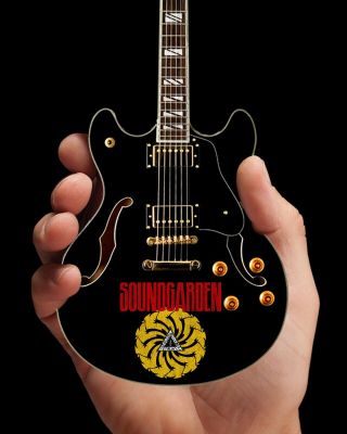 Mini Guitar Soundgarden Collectible Chris Cornell Black Hollow Body With Logo