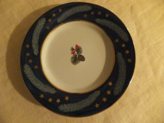 Lynn Chase Sylvan Nocturne 8 " Salad Plate Porcelain 24k Trim Pottery Collectible