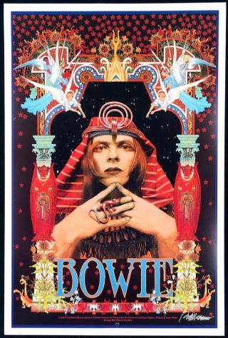 David Bowie Poster " Pharoah " Gorgeous Hand - Signed Lithograph By Bob Masse
