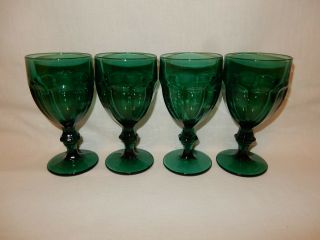Set Of 4 Duratuff Libbey 12oz Goblets Glass Juniper Emerald Ever Green Evergreen