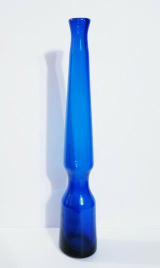 Blown Art Glass vase Bottle Blue 22 