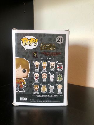Funko Pop Game Of Thrones Tyrion Lannister 21 Signed By Peter Dinklage