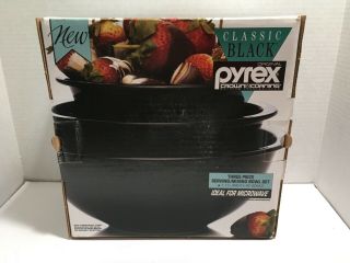 Pyrex Designs Black 3 - Piece Mixing Serving Bowl Set Mib