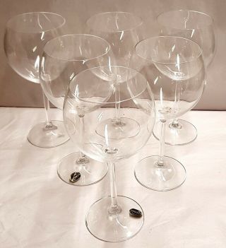 Bohemia Crystal 6 Wine Glasses Made In Czech Republic 20cm Very Fine Quality
