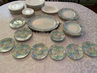 Shelley " Melody " Chintz 6 " Plates With Gold Rims
