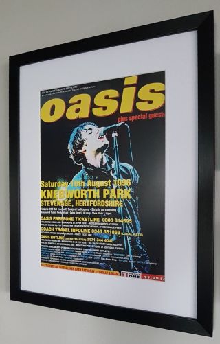 Oasis - Knebworth Print Luxury Framed - Certificate - - Rare - Liam Gallagher