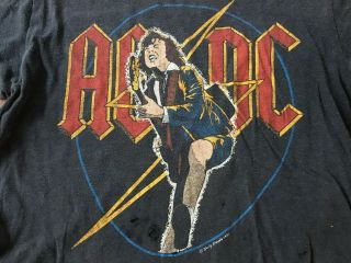 Vtg 1980 Ac/dc Dirty Deeds T Shirt Rock Concert Worn Ac Dc