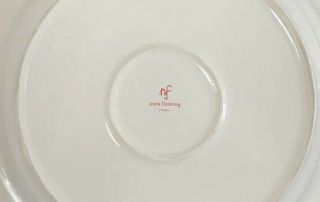 Vintage Nora Flemming Swiss Dot 14 1/4 Round Charger/Serving Pearl White Plate 3