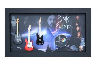 Rgm9065 Dave Gilmour Pink Floyd Miniature Guitars In Shadowbox Frame