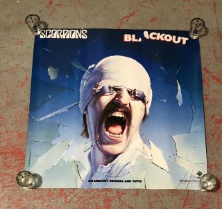 Scorpions Orig.  Blackout Record Store Promo Poster 1982 Rare Metal