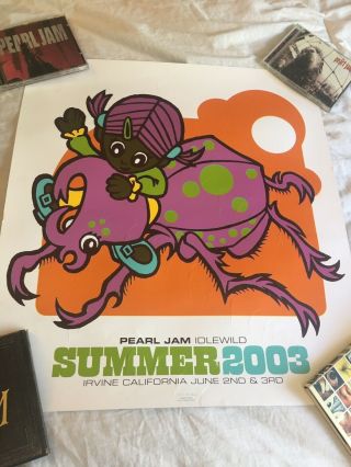2003 Pearl Jam Irvine Ca Screen Print Concert Poster Eddie Vedder By Ames Bros