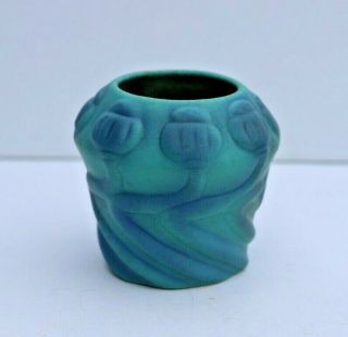 Antique Van Briggle Art Pottery 1920 ' s Turquoise Arts Crafts Poppy Vase 2