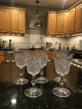Set of 5 Waterford Crystal Stemware Lismore White Wine Glass Goblet 5 1/2 in. 4