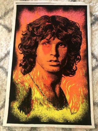 Jim Morrison Of The Doors Velvet 70’s Theme Blacklight Poster 822 23 " X35 " 1999