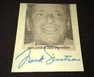 Frank Sinatra Rat Pack Signed Autographed Newspaper Clipping - Cut