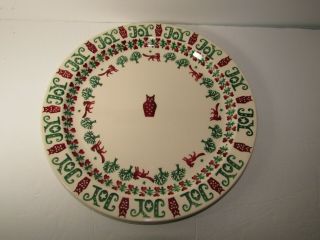 Emma Bridgewater Cake Plate Platter 13 " Joy Fox Owl Woodland Made In England