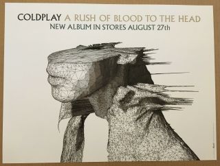 Coldplay Rare 2002 Promo Poster For Rush Cd Usa 20x15 Never Displayed