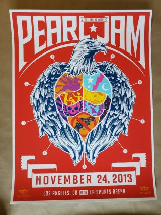 Pearl Jam Los Angeles 2013 Trustocorp Poster Screenprint La Sports Arena 11/25