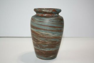 Antique Niloak Pottery Mission Swirl Vase 4.  5 Inches -