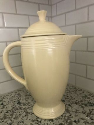 Vintage Fiesta Ware Ivory Coffee Pot 9.  5 "