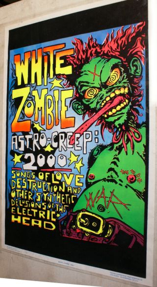 White Zombie Astro Creep & Marilyn Manson And The Bride Black Light Poster