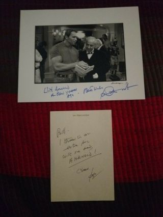 Ian Abercrombie With Arnold Schwarzenegger.  Signed Photo.  Signed Letter Also.