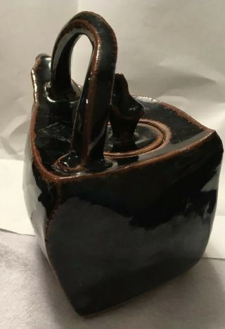 Hand Made Pottery Ceramic Square Tea Pot By Mary Dorsch 3