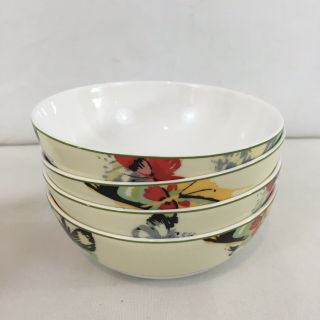 Mikasa Dining Redesigned Modern Butterfly Porcelain Cereal Soup Bowls (4)