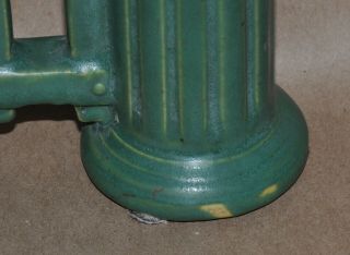 Vintage Roseville Pottery Matte Green Arts & Crafts Gate Double Bud Vase 3