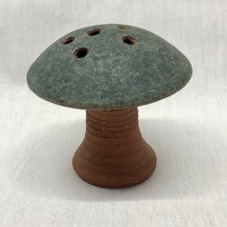 Vtg Denis Vibert Pine Tree Kiln Maine Art Studio Pottery Flower Frog Mushroom