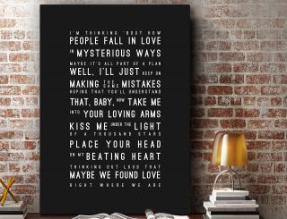 Ed Sheeran Thinking Out Loud | Poster Wall Art Song Lyrics Print | Canvas Gift