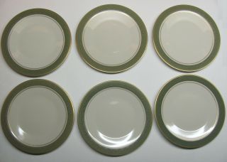Set Of 6 Franciscan Masterpiece China Antique Green Salad Plates 8 - 1/4” Usa