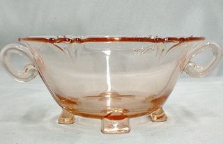 Vintage Pink Depression Glass Heisey Empress Footed Jam Bowl