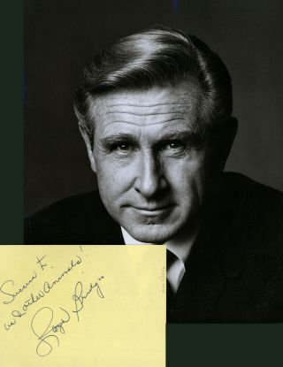 Lloyd Bridges Signed Autograph Book Page With Vintage 8x10 Glossy Photo
