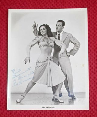 Rumba Dance Duo The Barrancos (luis & Diana) Signed Vintage B&w Promo Photo