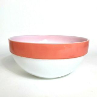 Vintage Fire King Colonial Pink Rimmed Mixing Bowl