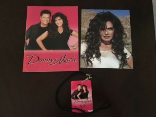 Donny & Marie Las Vegas Show Program,  Vip Pass W/lanyard,  & Marie Glossy Picture