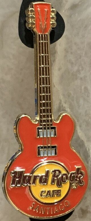 Hard Rock Cafe Santiago Chile 2018 3 - D Red Core Guitar Series Pin 3 String 99322