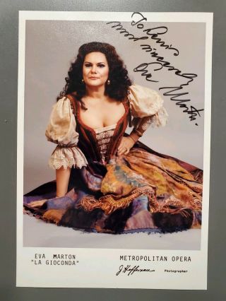 Eva Marton Rare Gorgeous Twice Signed Vintage 5x7 Photo,  Hungarian Opera Soprano