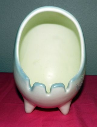 SASCHA BRASTOFF Cream Color / BLUE EGG SHAPE Ashtray CALIFORNIA Pottery 2
