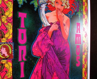 Tori Amos 1999 Art Nouveau Fan Poster Hand - Signed in Ink by Bob Masse 3