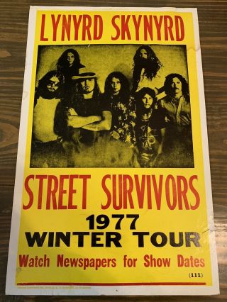 Lynyrd Skynard Concert Poster 1977 Winter Tour