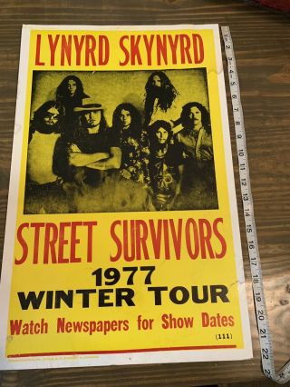 Lynyrd Skynard Concert Poster 1977 Winter Tour 2