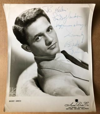 Signed Publicity Photo Singer/pianist Buddy Greco (1926 - 2017)