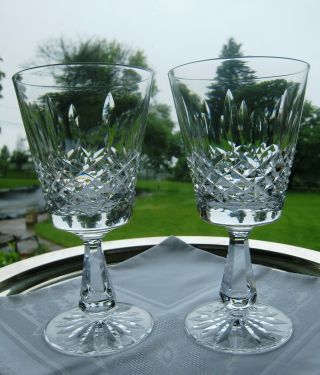 Waterford Irish Crystal.  Kenmare Pattern.  Two 6 3/4 " Water / Red Wine Glasses