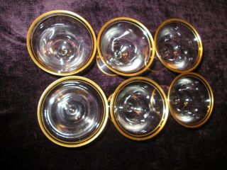 Vintage set of 6 Tiffin (?) Franciscan RIMS OF GOLD Champagne Sherbet Glasses 2