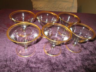 Vintage set of 6 Tiffin (?) Franciscan RIMS OF GOLD Champagne Sherbet Glasses 3