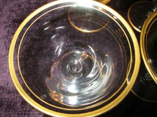 Vintage set of 6 Tiffin (?) Franciscan RIMS OF GOLD Champagne Sherbet Glasses 5