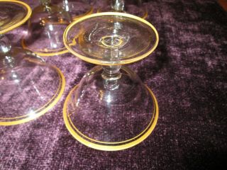 Vintage set of 6 Tiffin (?) Franciscan RIMS OF GOLD Champagne Sherbet Glasses 6