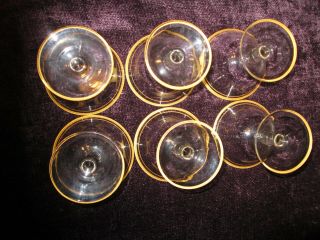 Vintage set of 6 Tiffin (?) Franciscan RIMS OF GOLD Champagne Sherbet Glasses 8